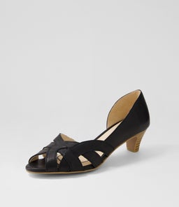 ELIZABETHS SU BLACK NATURAL HEEL LEATHER