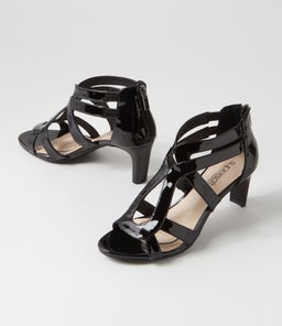 NASHIE SU BLACK BLACK HEEL PATENT LEATHER