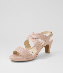 TASTE SU BLUSH COVERED HEEL LEATHER