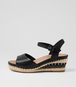 COUSIN SU BLACK JEWELLED ROPE LEATHER