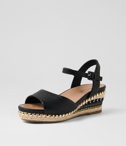 COUSIN SU BLACK JEWELLED ROPE LEATHER