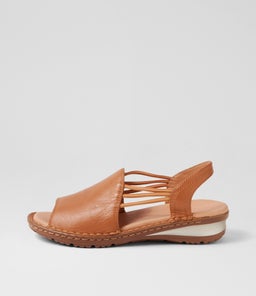 Barrina Dark Tan Gum Sole Leather Sandals Barrina Dark Tan Gum Sole Leather Sandals