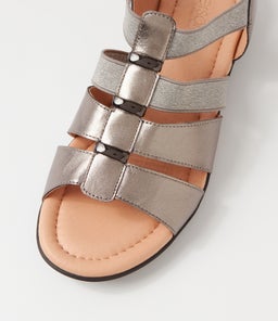 BENNIES SU PEWTER BLACK SOLE LEATHER