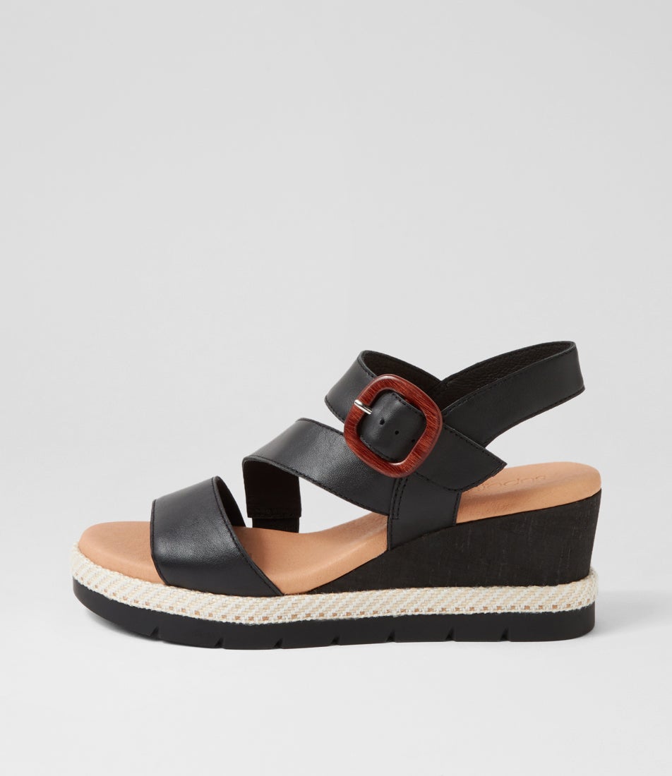 Jennis Black Leather Sandals Jennis Black Leather Sandals