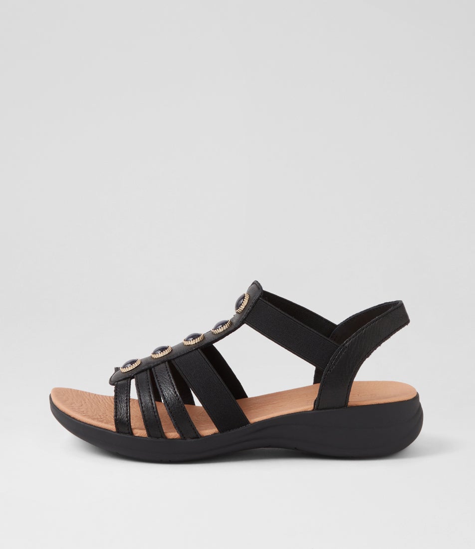 Mason Black Leather Sandals