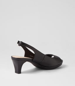 TELATER SU BLACK COVERED HEEL LEATHER