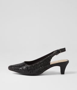 Looloo Black Jewels Leather Heels Looloo Black Jewels Leather Heels