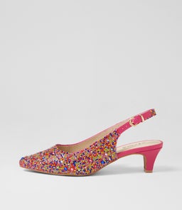 LOOLOO SU RAINBOW FUCHSIA JEWELS LEATHER