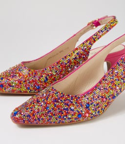 LOOLOO SU RAINBOW FUCHSIA JEWELS LEATHER