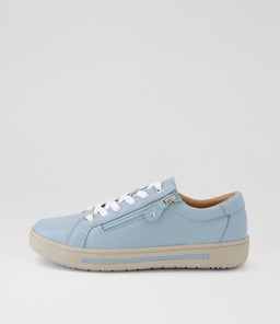 Evone Sky Blue Leather Sneakers Evone Sky Blue Leather Sneakers