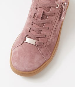 EVONE SU DK MAUVE ROSE GOLD SUEDE LEATHER