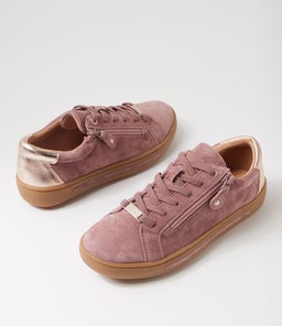 EVONE SU DK MAUVE ROSE GOLD SUEDE LEATHER