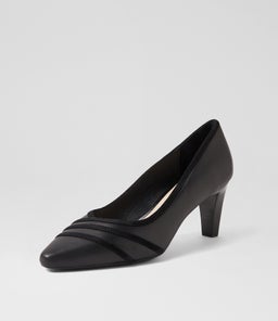 MONIA SU BLACK LEATHER SUEDE