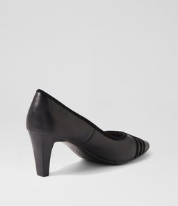 MONIA SU BLACK LEATHER SUEDE