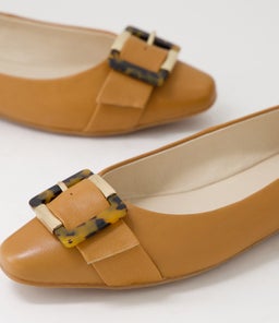 PLENTO SU DK TAN TORTOSHELL LEATHER BUCKLE