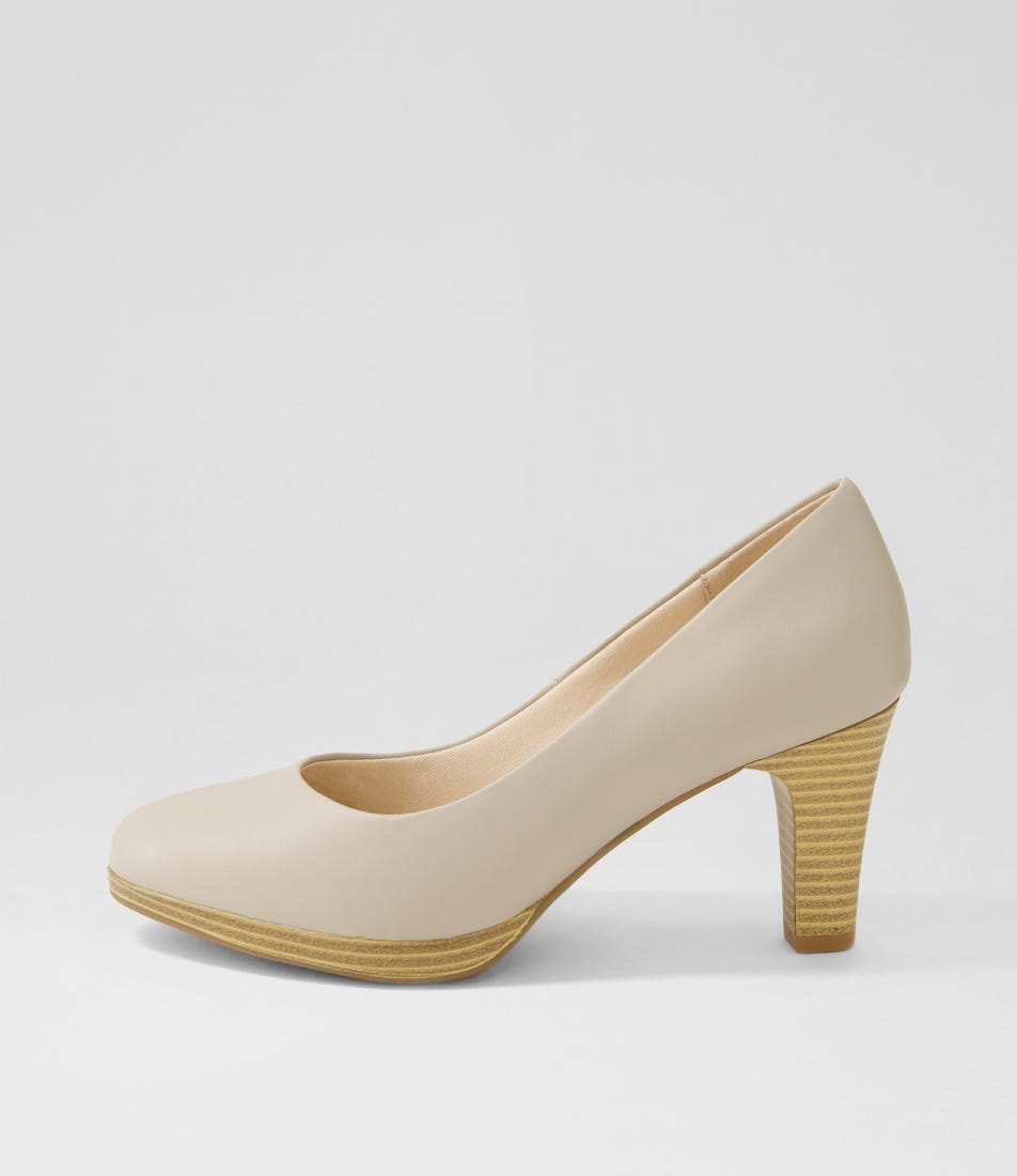 Serina2 Oatmilk Natural Heel Leather Heels