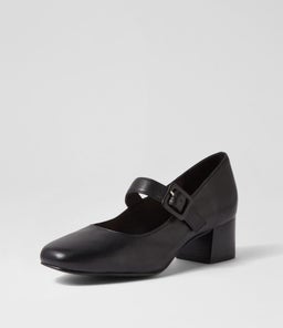 BETHANYS SU BLACK BLACK HEEL LEATHER