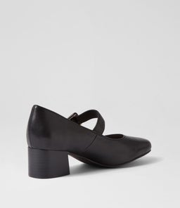 BETHANYS SU BLACK BLACK HEEL LEATHER