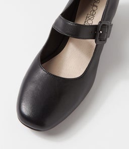 BETHANYS SU BLACK BLACK HEEL LEATHER