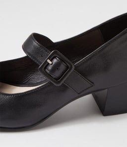 BETHANYS SU BLACK BLACK HEEL LEATHER