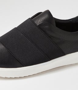 ZORRY SU BLACK WHITE SOLE LEATHER ELASTIC
