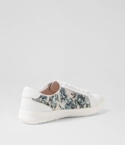 ZATTI SU WHITE BLUE FLORAL JEWEL MULTI