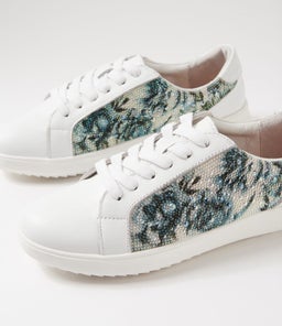 ZATTI SU WHITE BLUE FLORAL JEWEL MULTI