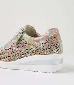 RAIS SU WHITE PAINTED FLORAL LEATHER