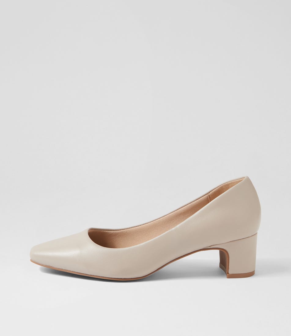 Khloes Oatmilk Leather Heels Khloes Oatmilk Leather Heels