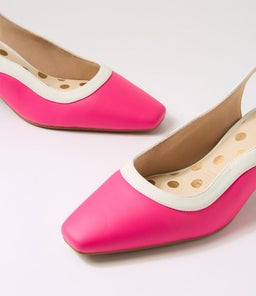 KEZI SU CANDY PINK WHITE LEATHER