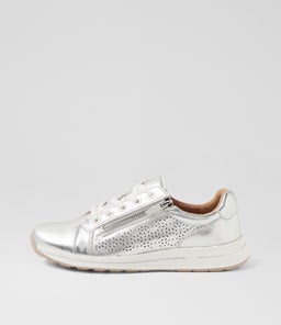 SUGGEST SU SILVER WHITE SOLE LEATHER