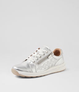 SUGGEST SU SILVER WHITE SOLE LEATHER