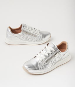 SUGGEST SU SILVER WHITE SOLE LEATHER