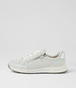 SAMM SU WHITE SILVER FONT LEATHER