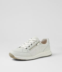SAMM SU WHITE SILVER FONT LEATHER