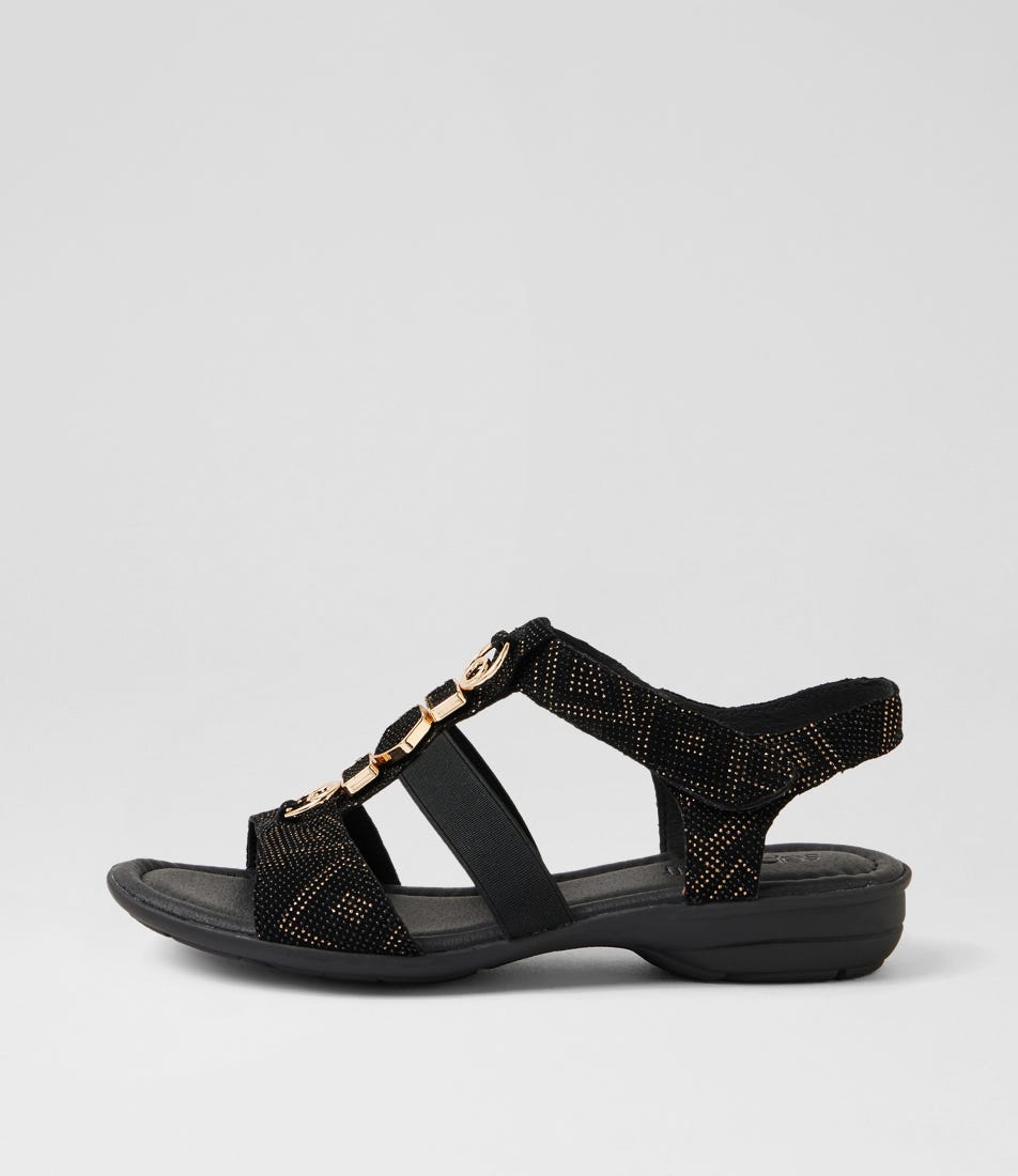 BARTIE SU BLACK GOLD DOT LEATHER