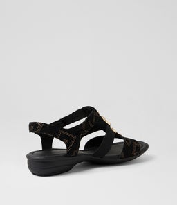 BARTIE SU BLACK GOLD DOT LEATHER