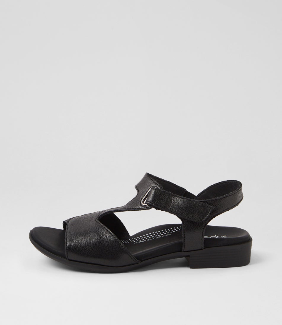 Coras Black Leather Sandals Coras Black Leather Sandals