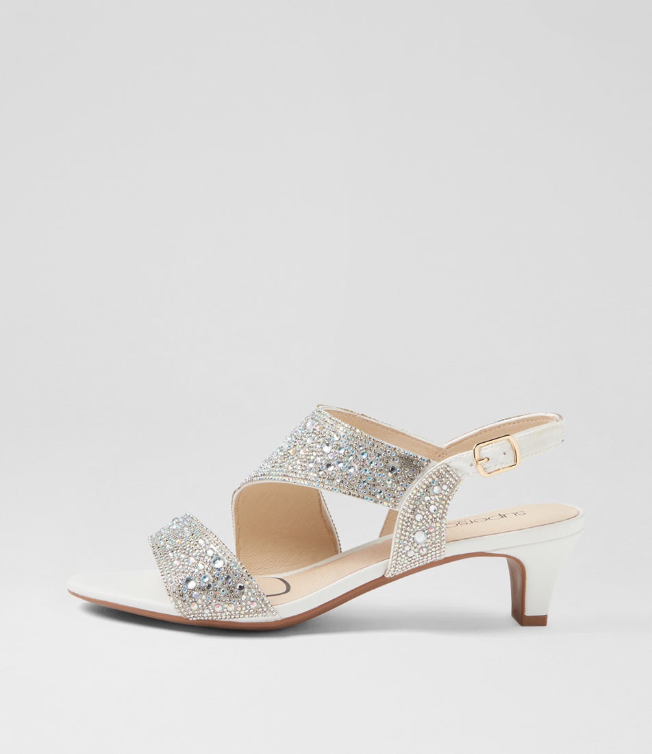 Drews Silver White Jewels Sandals