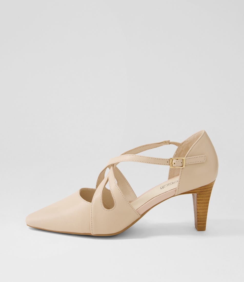 Nessi Nude Leather Heels Shop Online at Williams