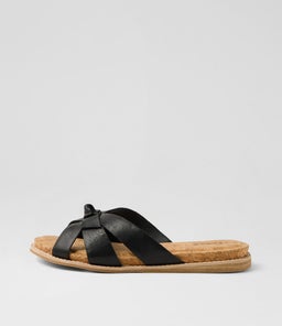 QUICKS SU BLACK CORK LEATHER