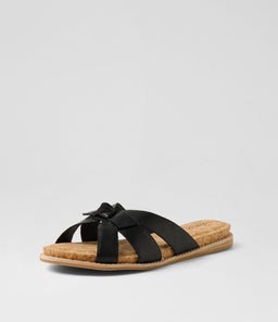 QUICKS SU BLACK CORK LEATHER
