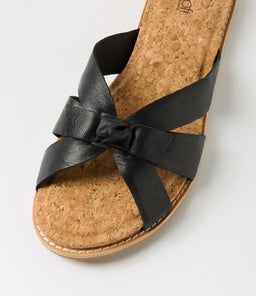QUICKS SU BLACK CORK LEATHER