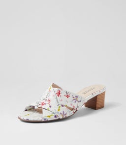 CAROLINES SU WHITE ORCHID NATURAL HEEL LEATHER
