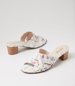CAROLINES SU WHITE ORCHID NATURAL HEEL LEATHER