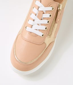 ZULIE SU DK NUDE PLATINUM LEATHER SUEDE