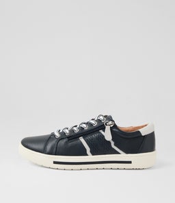 Emillio Navy Silver Leather Sneakers Emillio Navy Silver Leather Sneakers