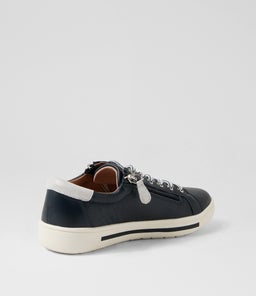 EMILLIO SU NAVY SILVER LEATHER SUEDE