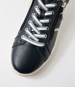 EMILLIO SU NAVY SILVER LEATHER SUEDE
