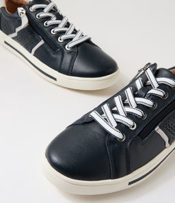 EMILLIO SU NAVY SILVER LEATHER SUEDE